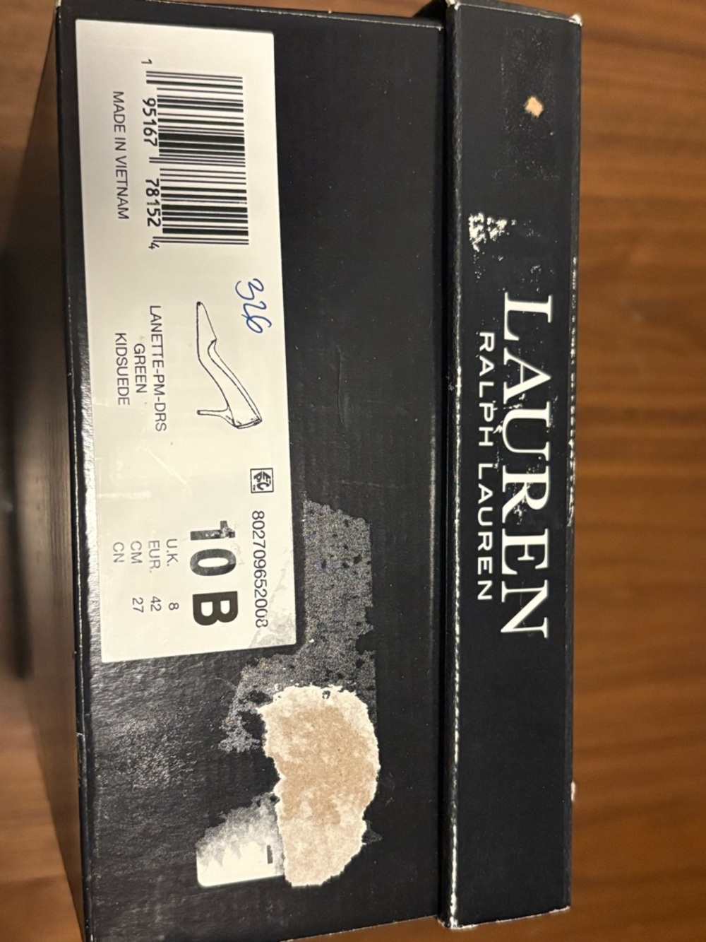 Lauren Ralph Lauren Olive Green Suede Pointed-Toe Pumps - Picture 7 of 7